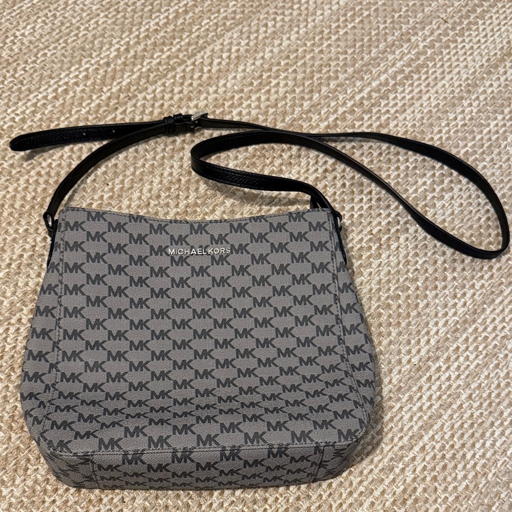 Michael Kors Gray Signature Logo Crossbody Bag